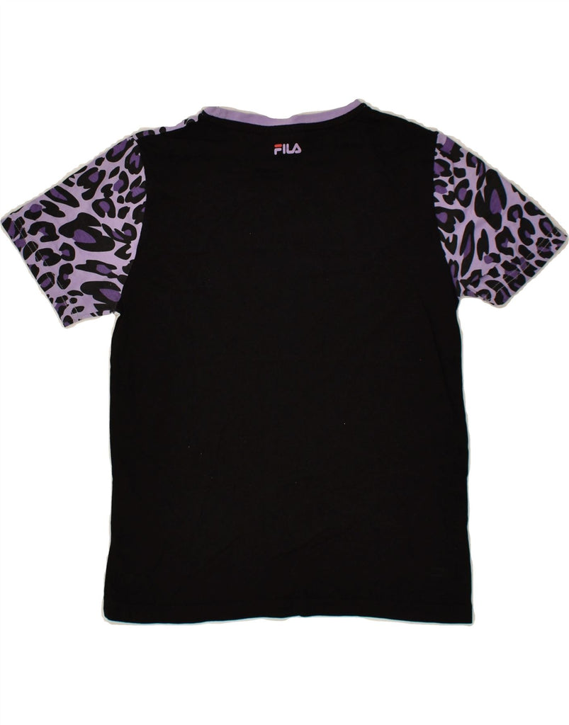 FILA Girls Graphic T-Shirt Top 11-12 Years Purple Animal Print Cotton | Vintage Fila | Thrift | Second-Hand Fila | Used Clothing | Messina Hembry 