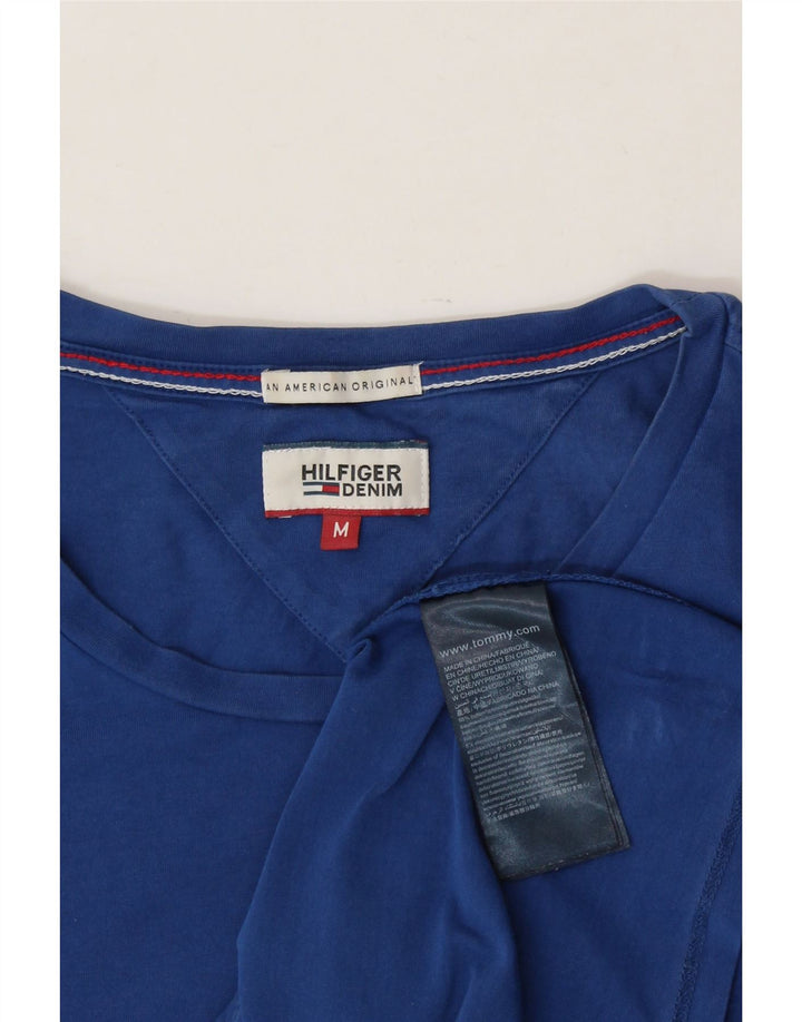 TOMMY HILFIGER Womens T-Shirt Top UK 12 Medium Blue Cotton Vintage Tommy Hilfiger and Second-Hand Tommy Hilfiger from Messina Hembry 