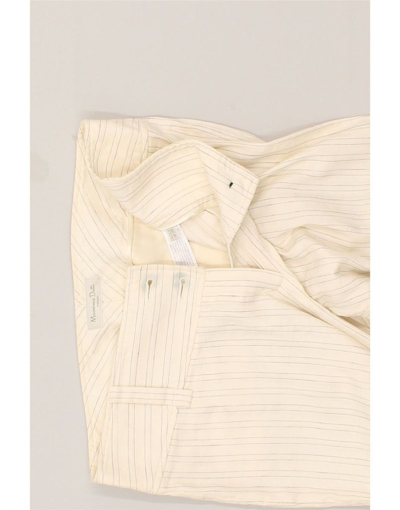 MASSIMO DUTTI Womens Straight Capri Trousers W28 L19  Off White Pinstripe | Vintage Massimo Dutti | Thrift | Second-Hand Massimo Dutti | Used Clothing | Messina Hembry 