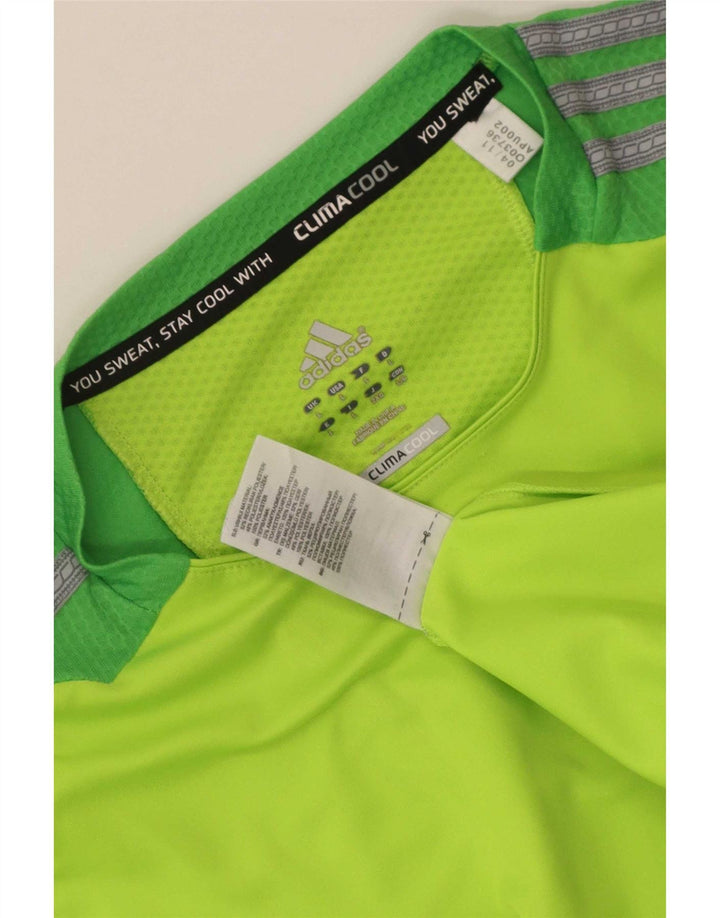 Adidas Mens Climacool Vest Top Large Green Colourblock Polyester