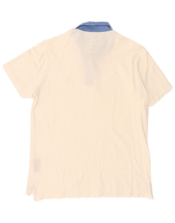 Harmont & Blaine Mens Rugby Polo Shirt Large White Cotton