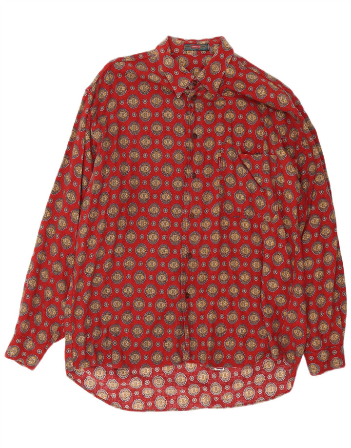 Carrera Mens Shirt Medium Red Paisley Cotton