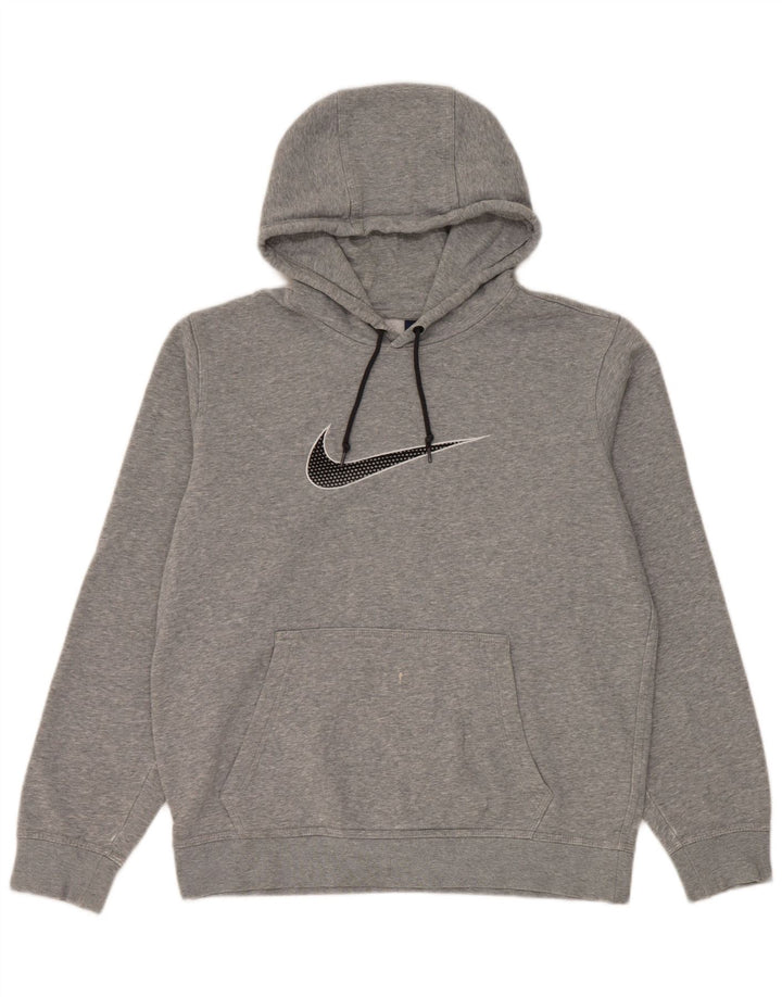 Nike Mens Graphic Hoodie Jumper Medium Grey Cotton