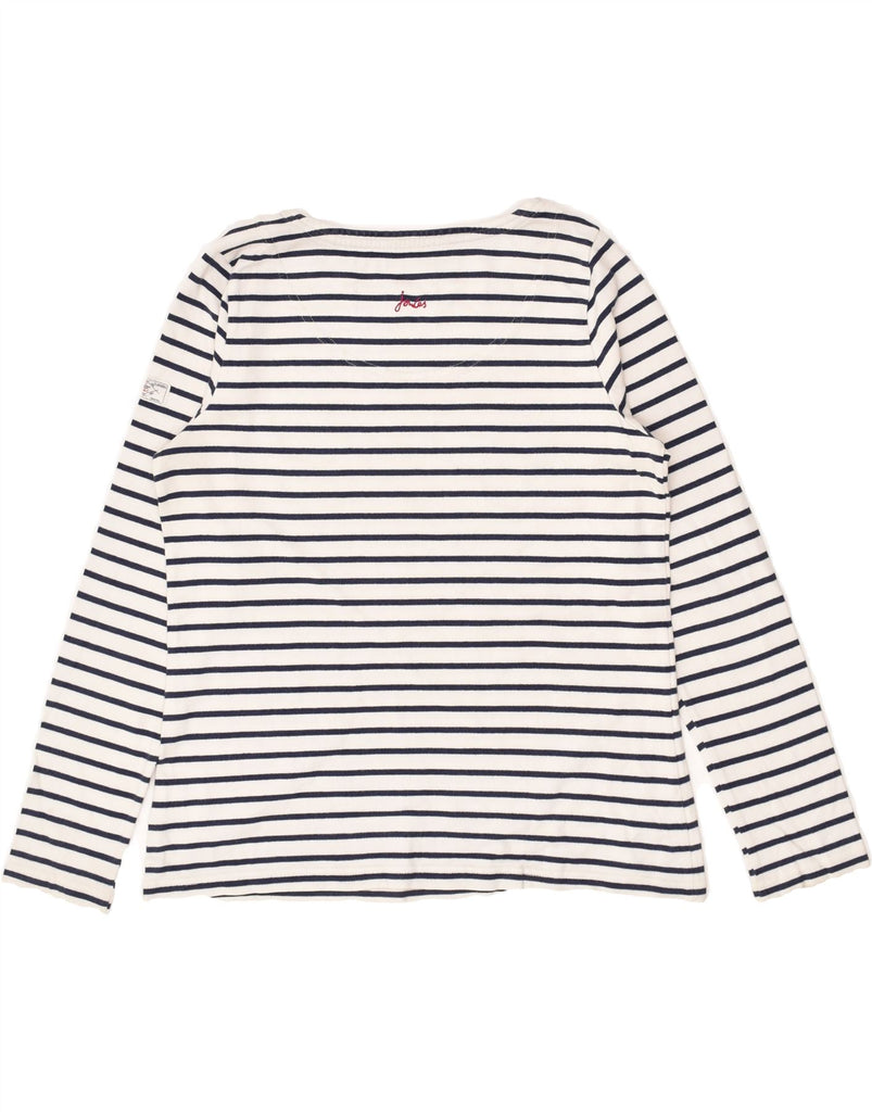 JOULES Womens Top Long Sleeve UK 12 Medium White Striped Cotton | Vintage Joules | Thrift | Second-Hand Joules | Used Clothing | Messina Hembry 