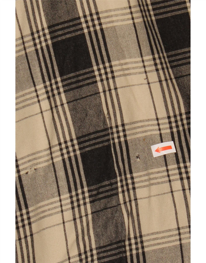 Vintage Mens Checked  Shirt XL Beige Check