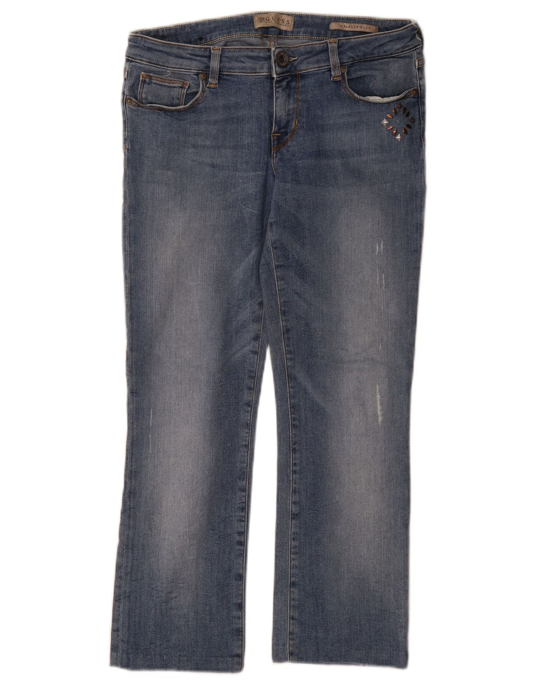 Guess Womens Starlet Bootcut Jeans W28 L25 Blue Cotton