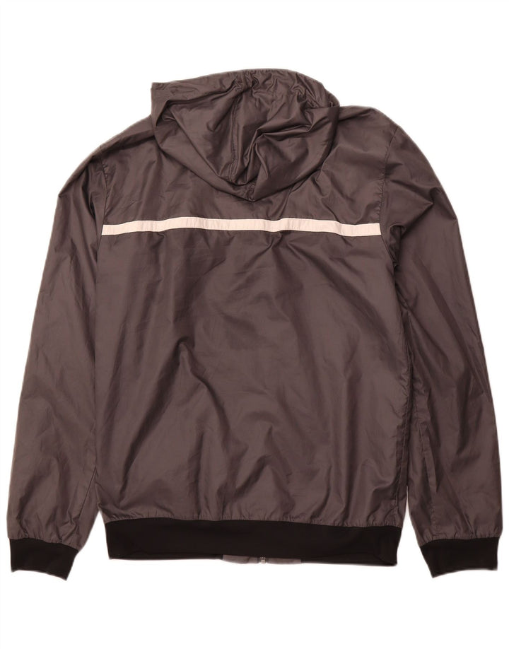 ADIDAS Mens Hooded Reversible Jacket UK 36 Small Grey Polyester