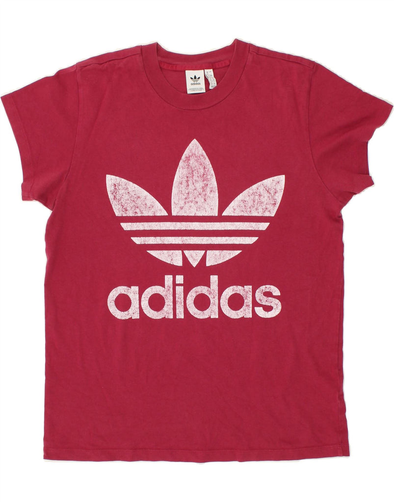 ADIDAS Womens Graphic T-Shirt Top UK 8 Small Red Cotton | Vintage Adidas | Thrift | Second-Hand Adidas | Used Clothing | Messina Hembry 