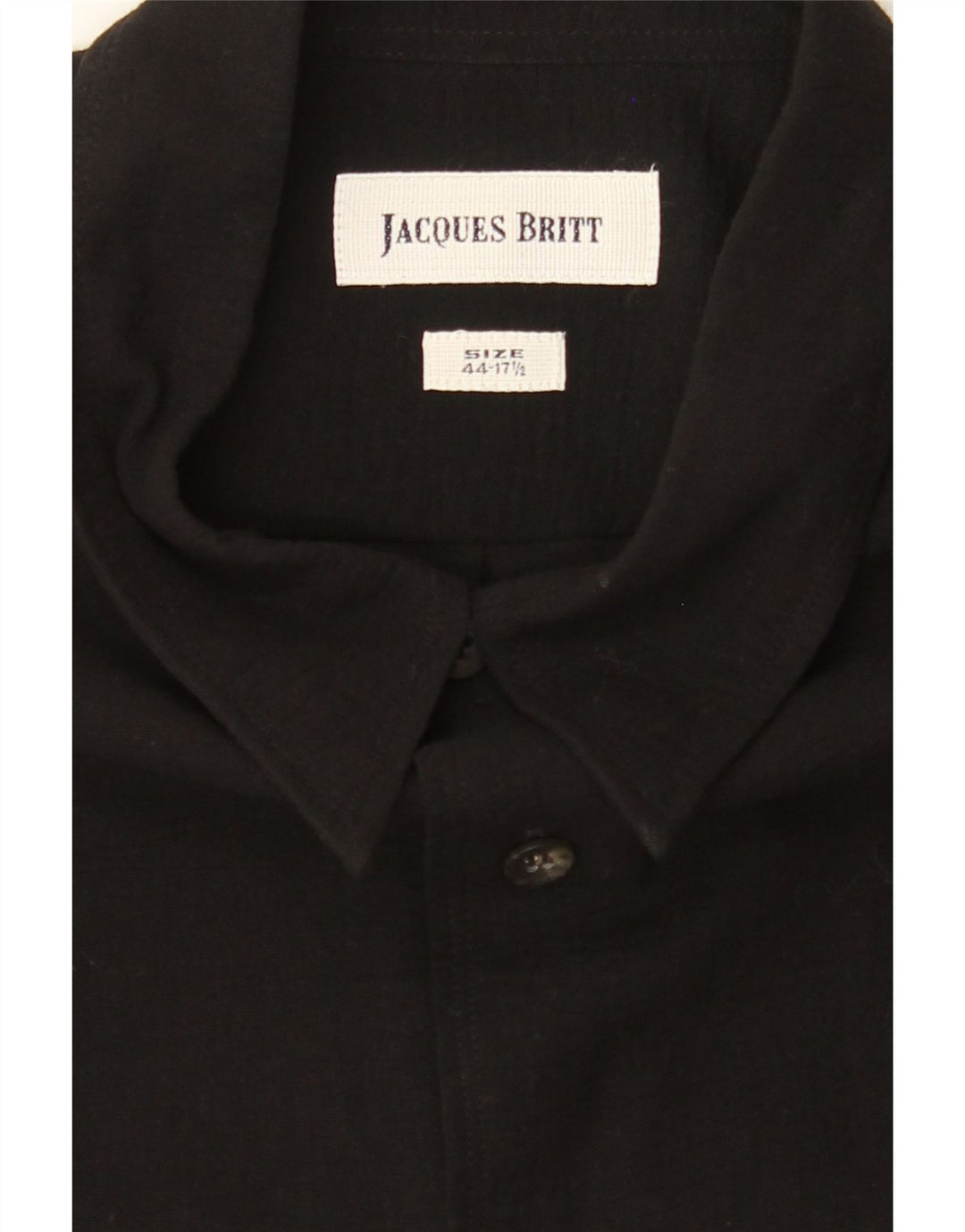JACQUES BRITT Mens Short Sleeve Shirt Size 17 1/2 44 XL Black Vintage Jacques Britt and Second-Hand Jacques Britt from Messina Hembry 