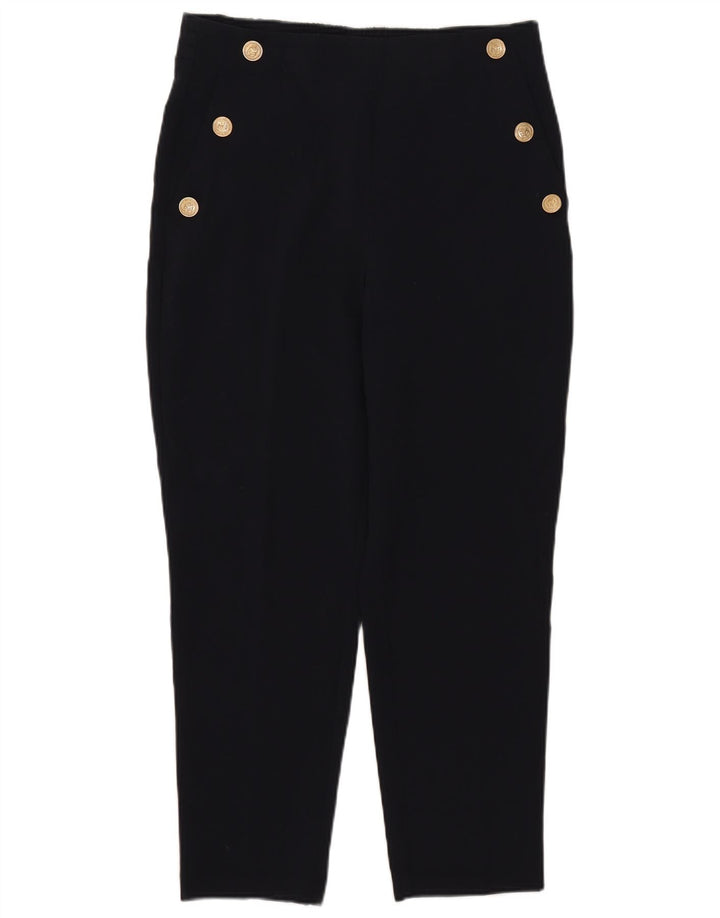 Zara Womens Tapered Chino Trousers Medium W28 L26 Navy Blue Polyester