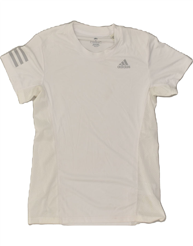 ADIDAS Womens T-Shirt Top UK 8/10 Small White Polyester | Vintage Adidas | Thrift | Second-Hand Adidas | Used Clothing | Messina Hembry 