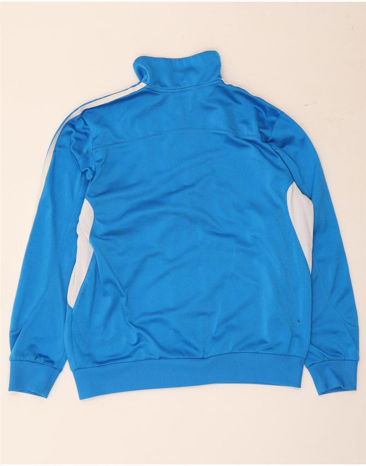 Adidas Boys Tracksuit Top Jacket 13-14 Years Blue Colourblock Polyester