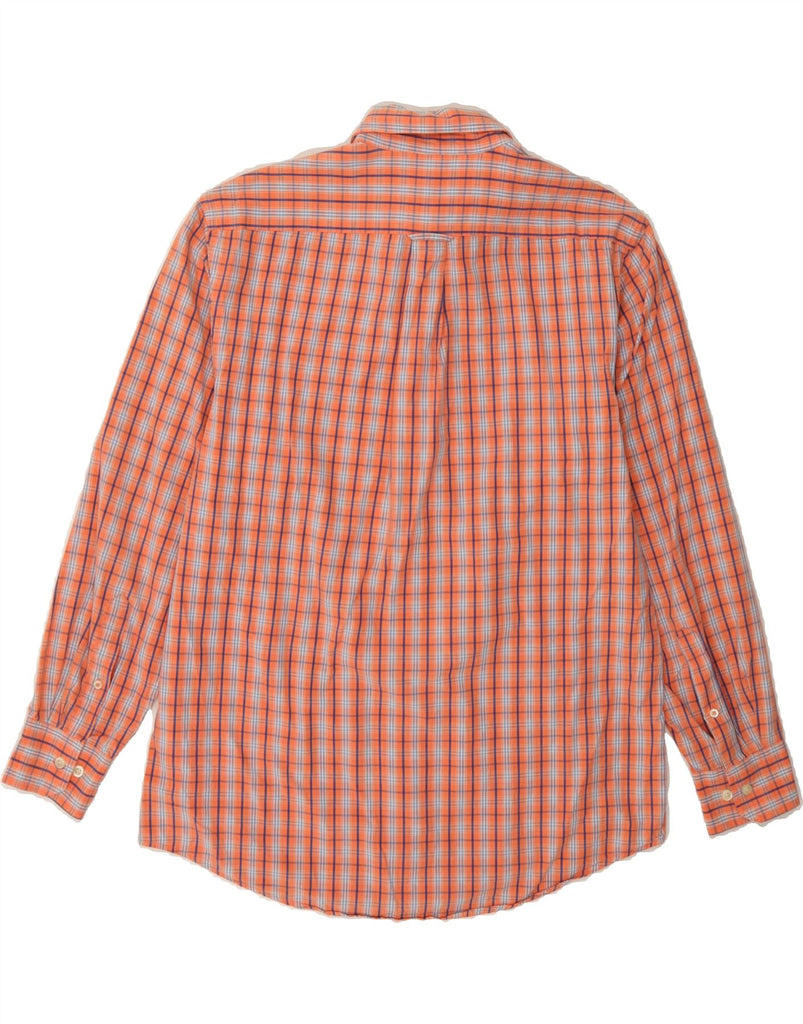IZOD Mens Shirt Medium Orange Check Cotton Vintage Izod and Second-Hand Izod from Messina Hembry 