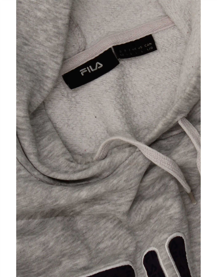 Fila Mens Graphic Hoodie Jumper Large Grey Flecked