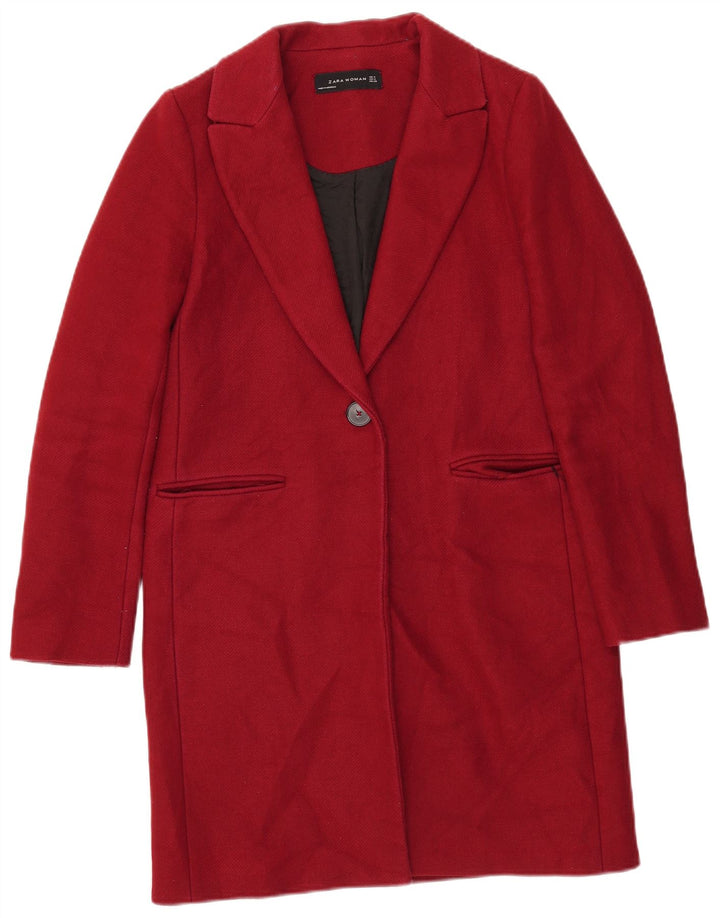 Zara Womens Overcoat UK 12 Medium Red