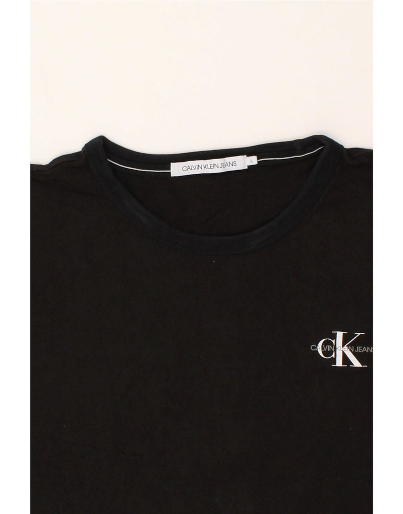 CALVIN KLEIN Mens Graphic T-Shirt Top Large Black Cotton Vintage Calvin Klein and Second-Hand Calvin Klein from Messina Hembry 