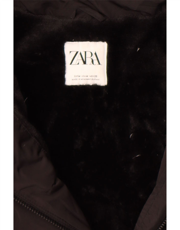 Zara Womens Padded Coat UK 14 Medium Black