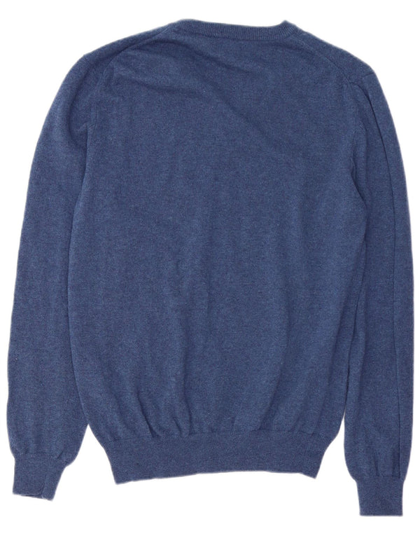 Gant Mens V-Neck Jumper Sweater Large Navy Blue Wool