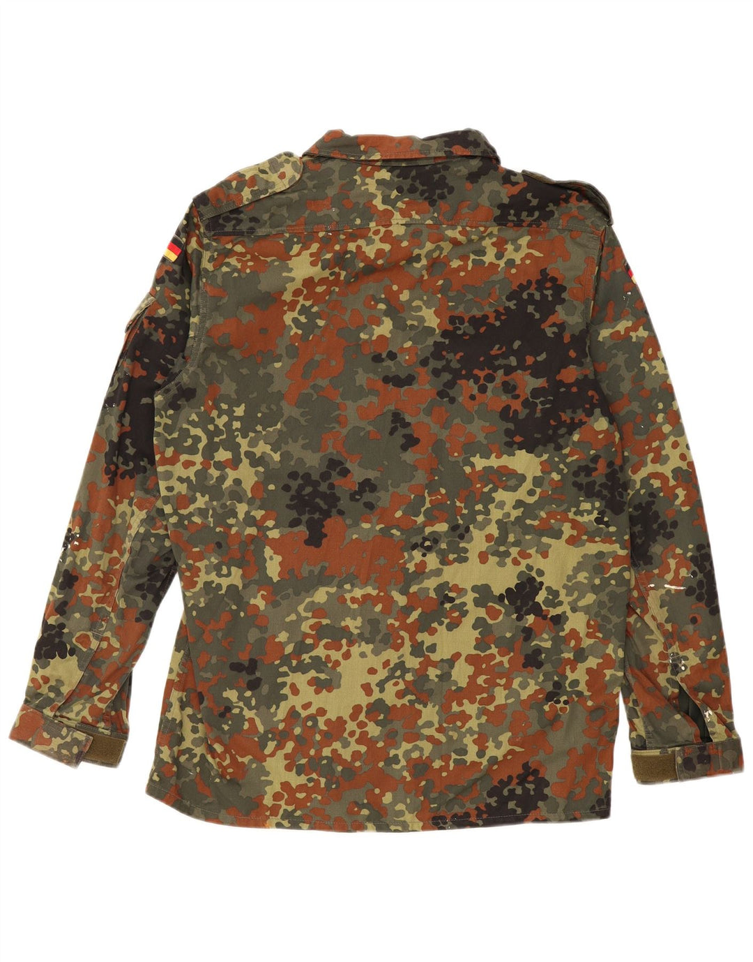 VINTAGE Mens Military Jacket UK 38 Medium Khaki Camouflage Cotton