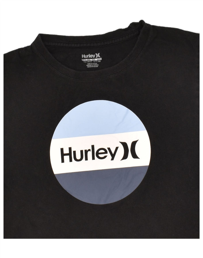 HURLEY Boys Graphic T-Shirt Top 12-13 Years Large  Black Cotton | Vintage Hurley | Thrift | Second-Hand Hurley | Used Clothing | Messina Hembry 