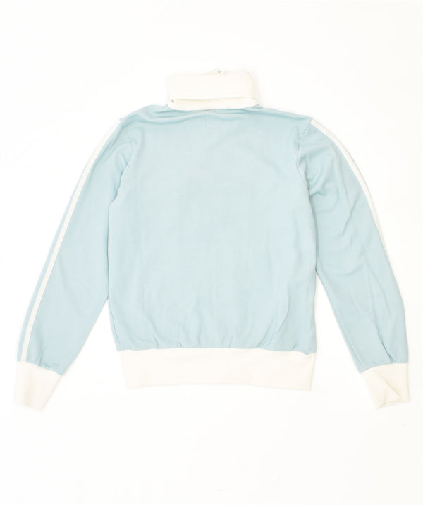 ADIDAS Womens Tracksuit Top Jacket EU 44 Large Blue Cotton Sports