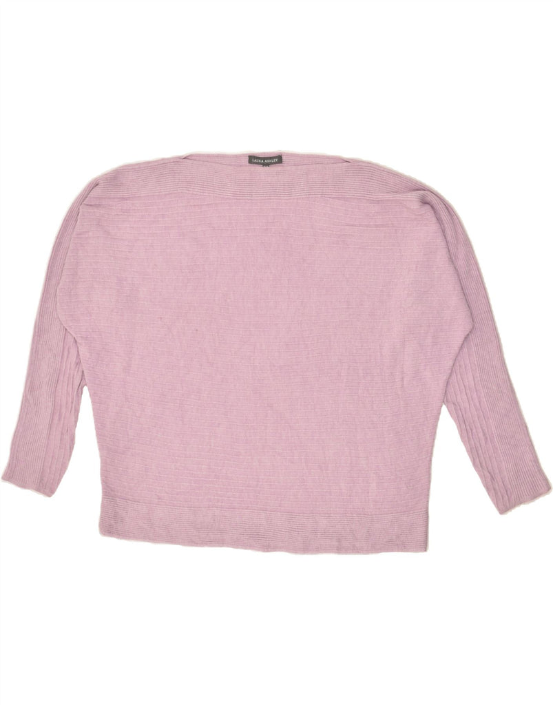 LAURA ASHLEY Womens Oversized Boat Neck Jumper Sweater UK 16 Large  Pink | Vintage Laura Ashley | Thrift | Second-Hand Laura Ashley | Used Clothing | Messina Hembry 