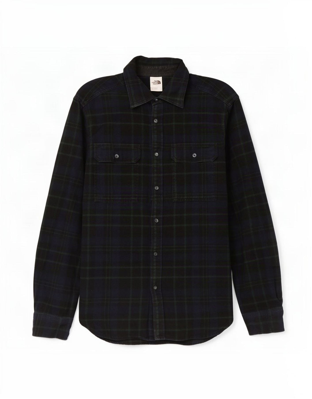 The North Face Mens Flannel Shirt Medium Navy Blue Check Cotton