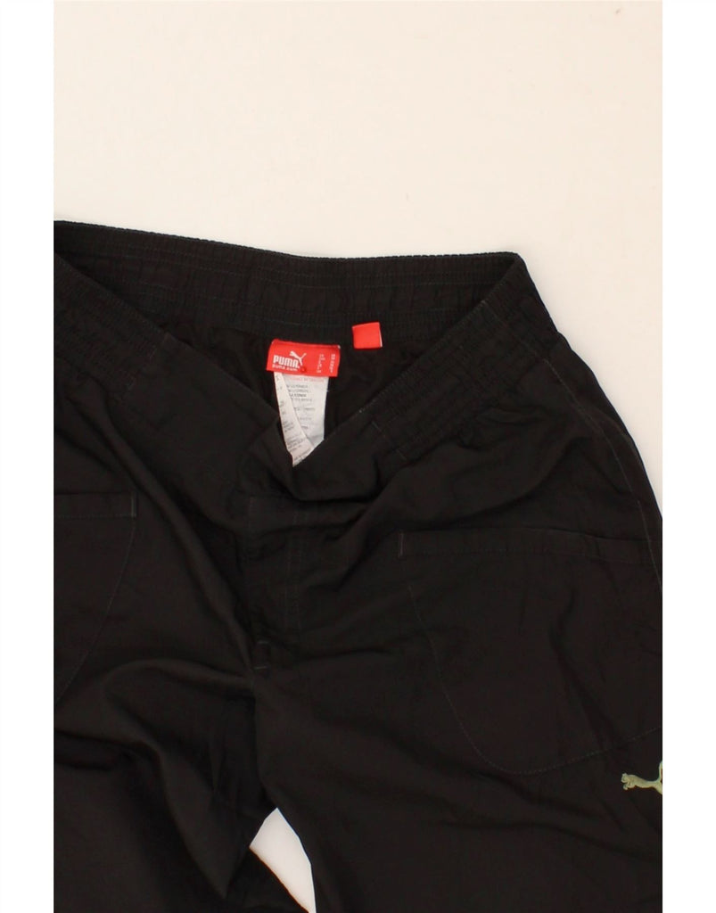 PUMA Womens Tracksuit Trousers UK 8 Small Black Polyester | Vintage Puma | Thrift | Second-Hand Puma | Used Clothing | Messina Hembry 