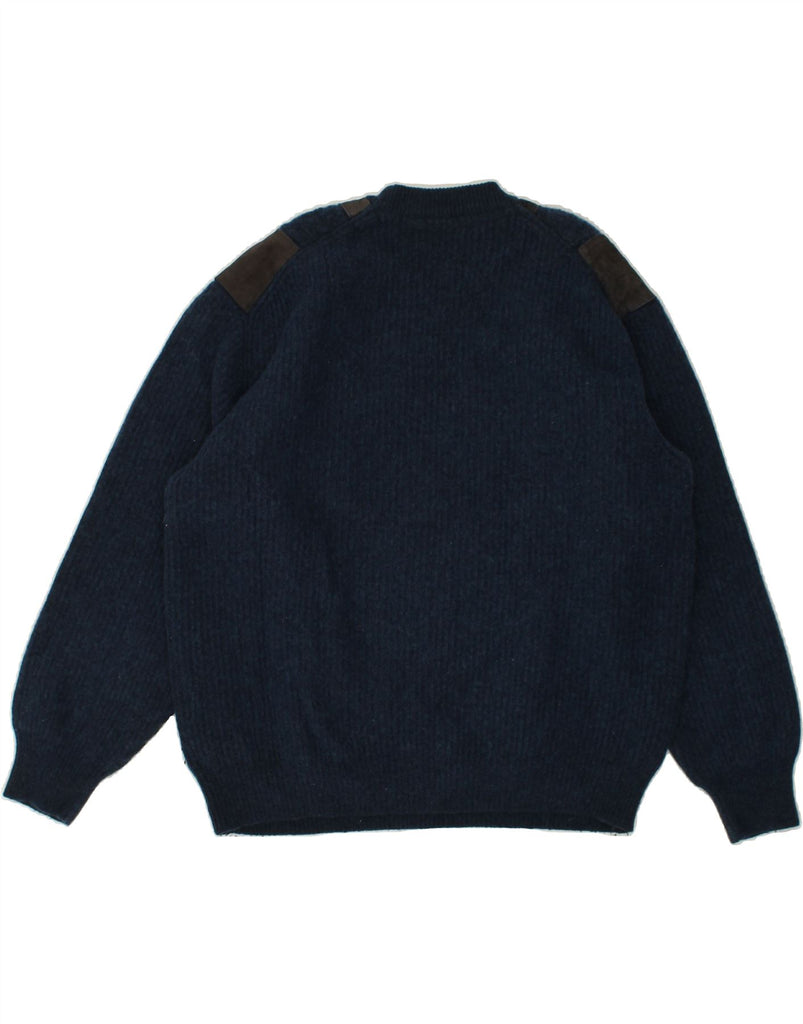 JOHN ASHFIELD Womens Crew Neck Jumper Sweater IT 50 XL Navy Blue | Vintage John Ashfield | Thrift | Second-Hand John Ashfield | Used Clothing | Messina Hembry 