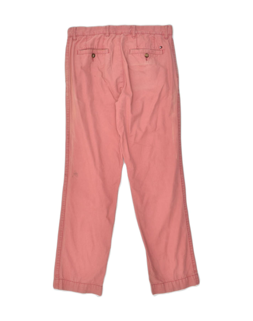 TOMMY HILFIGER Mens Slim Fit Casual Trousers W30 L30 Pink Cotton | Vintage Tommy Hilfiger | Thrift | Second-Hand Tommy Hilfiger | Used Clothing | Messina Hembry 