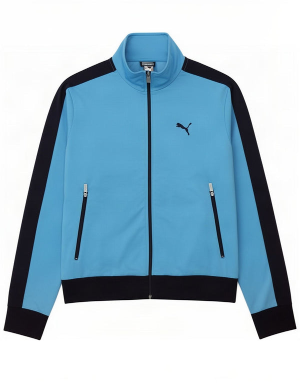 Puma Mens Tracksuit Top Jacket Small Blue Colourblock Polyester