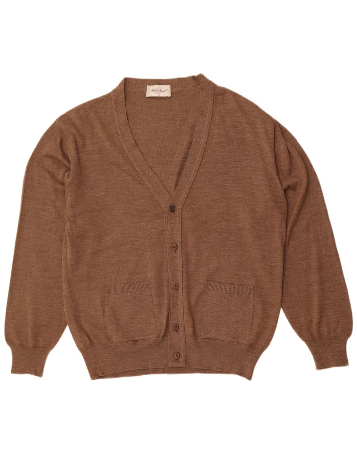Vintage Womens Cardigan Sweater UK 14 Large  Brown Wool