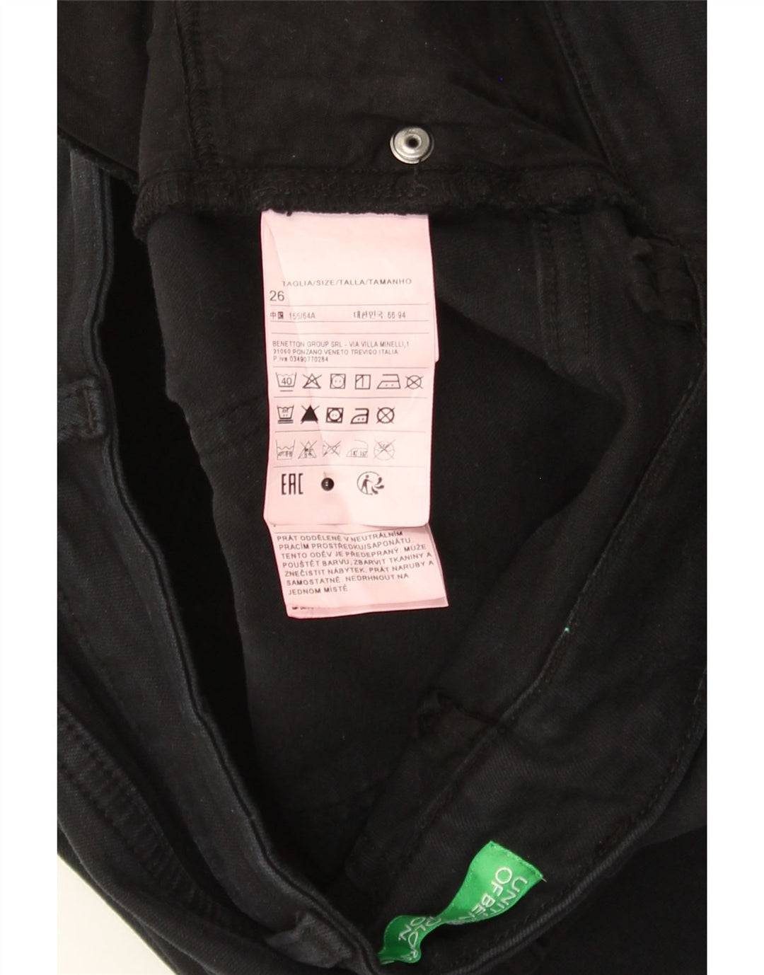 BENETTON Womens Bootcut Jeans W26 L33 Navy Blue Cotton Vintage Benetton and Second-Hand Benetton from Messina Hembry 