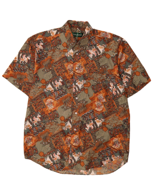 Vintage Mens Abstract Pattern Shirt Size 39 Medium Multicoloured