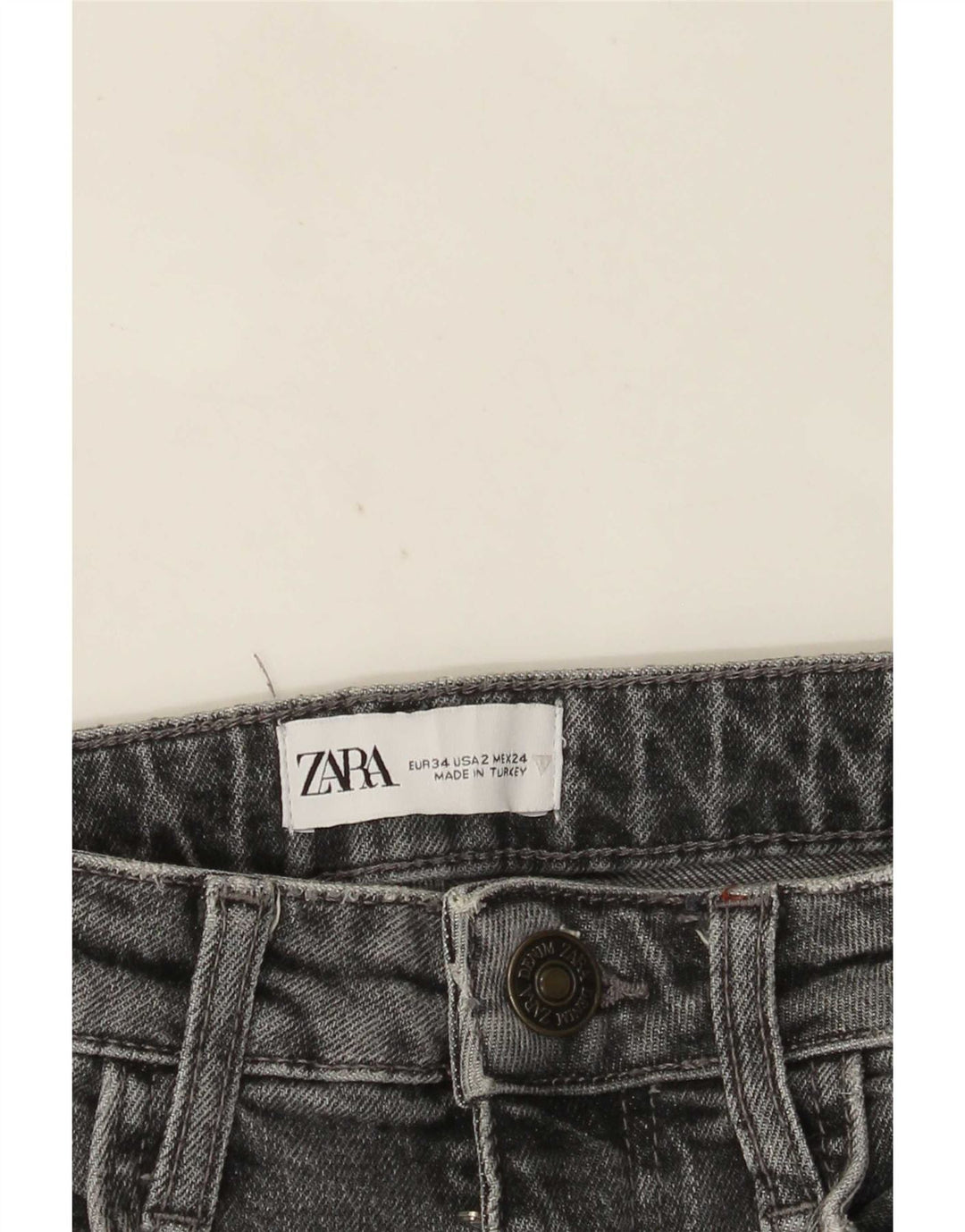 Zara Womens Straight Jeans EU 34 2XS W24 L27 Grey