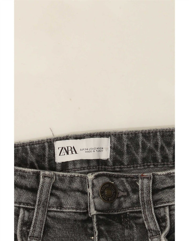 Zara Womens Straight Jeans EU 34 2XS W24 L27 Grey