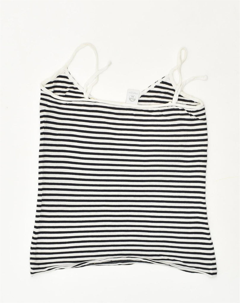 NORTH SAILS Womens Crop Cami Top UK 12 Medium White Striped | Vintage North Sails | Thrift | Second-Hand North Sails | Used Clothing | Messina Hembry 