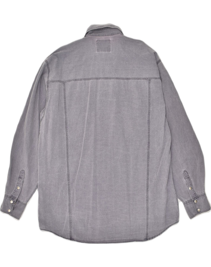 WRANGLER Mens Shirt Large Grey Cotton | Vintage Wrangler | Thrift | Second-Hand Wrangler | Used Clothing | Messina Hembry 
