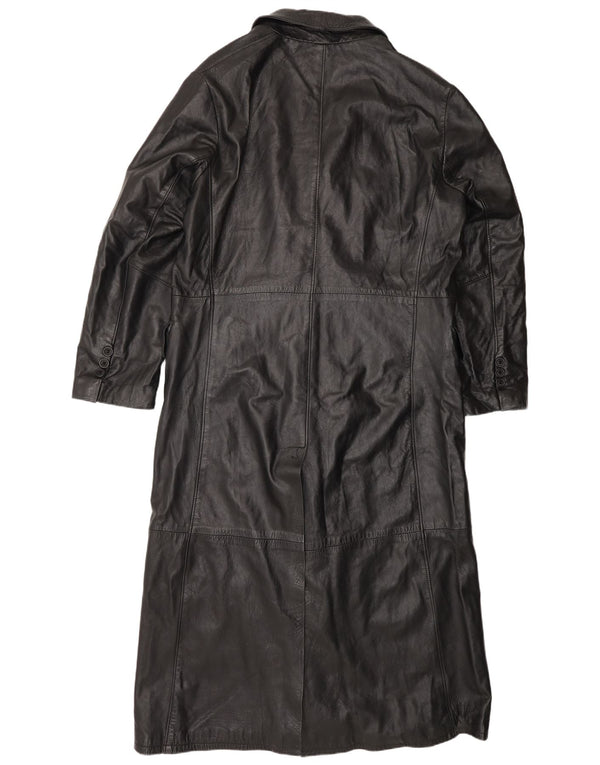 Wake Womens Leather Coat UK 22 3XL Black Leather