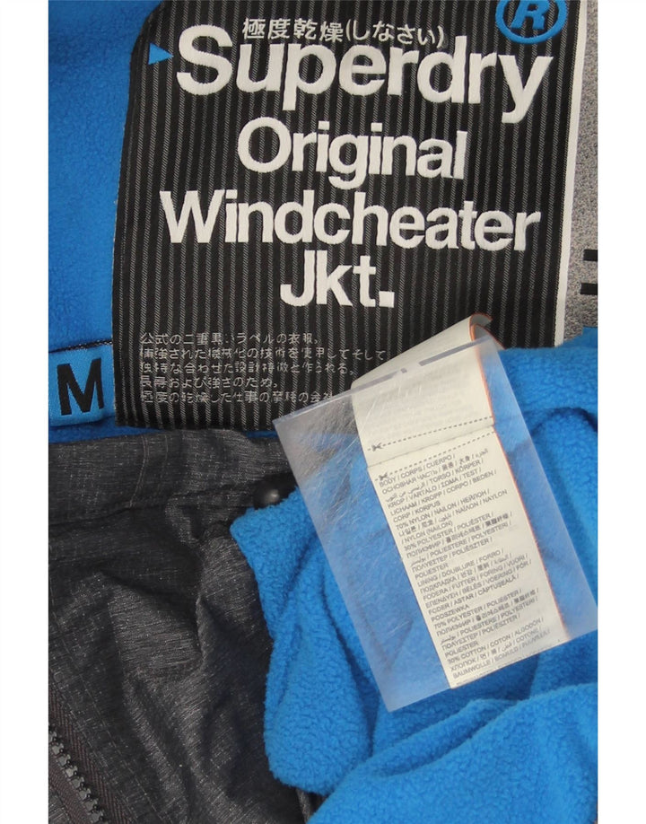SUPERDRY Womens Windcheater Windbreaker Jacket UK 14 Medium Navy Blue Vintage Superdry and Second-Hand Superdry from Messina Hembry 