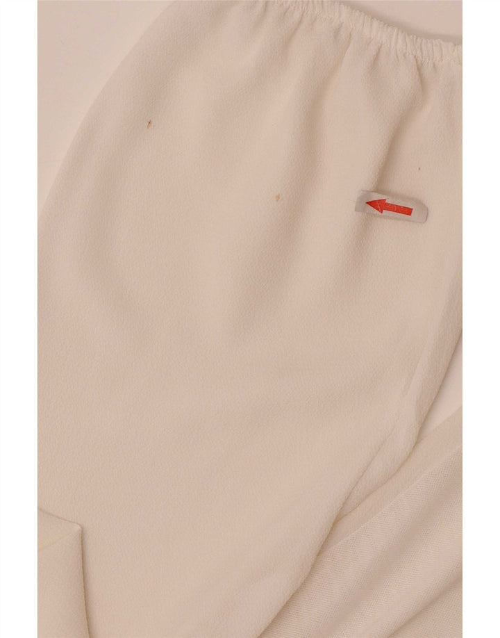 Zara Womens Long Sleeve Crop Blouse Top UK 16 Large White