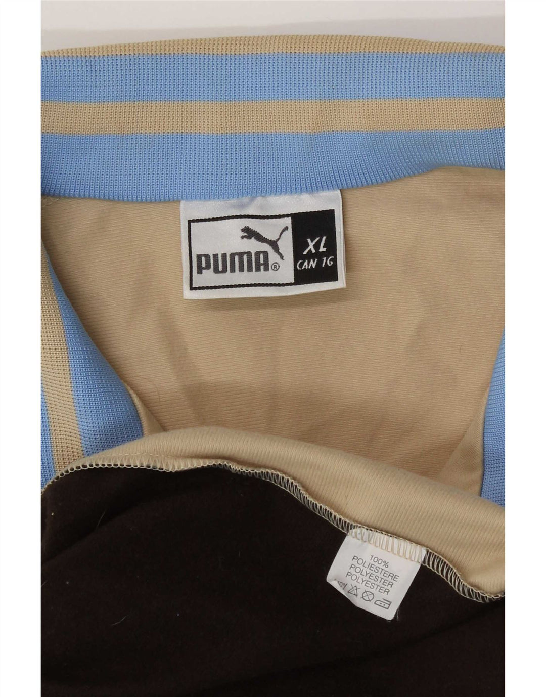 Puma Mens Tracksuit Top Jacket XL Beige Colourblock Polyester