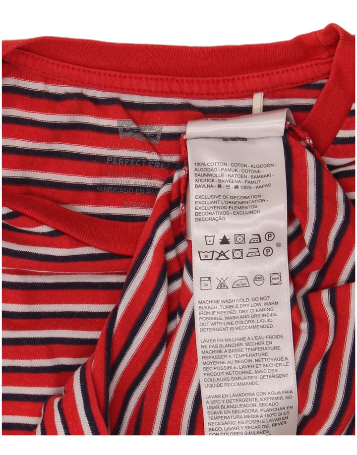 LEVI'S Mens T-Shirt Top Small Red Striped Cotton
