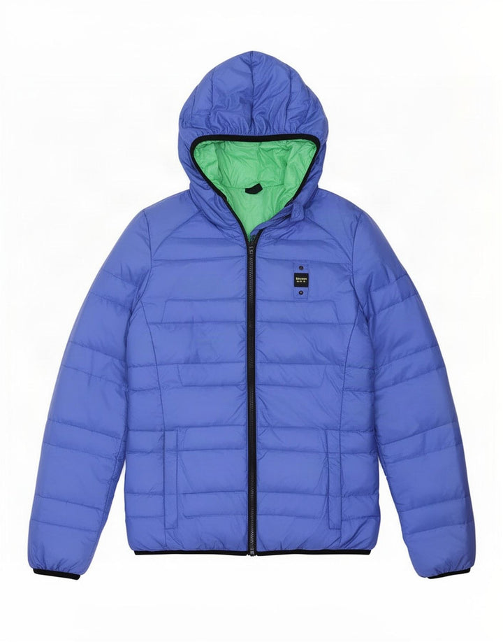 Blauer Womens Hooded Padded Jacket UK 10 Small Blue Polyamide