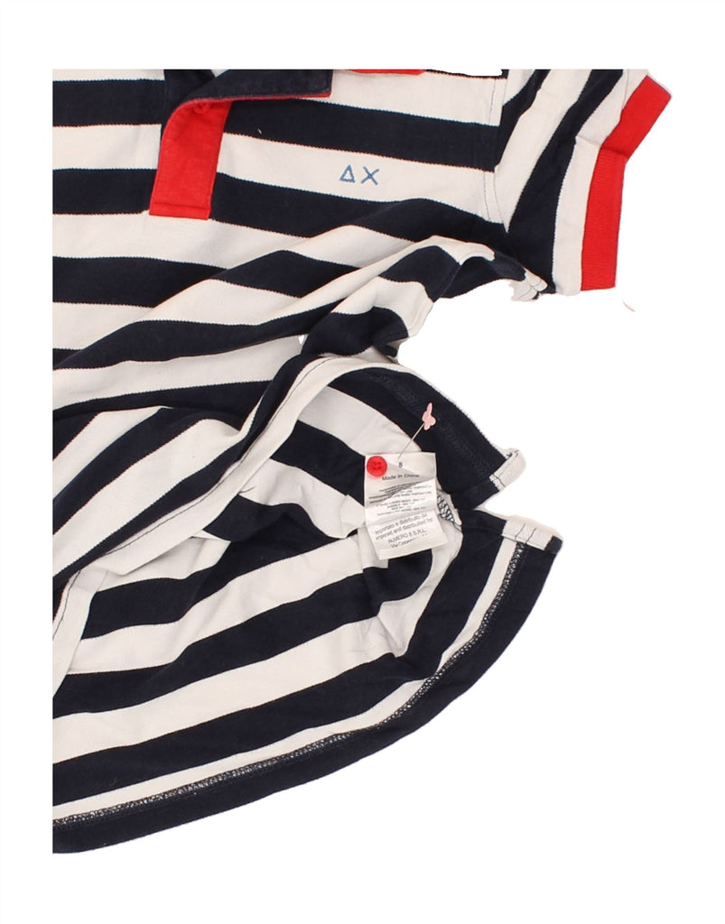 SUN68 Boys Polo Shirt 7-8 Years Black Striped Cotton | Vintage Sun68 | Thrift | Second-Hand Sun68 | Used Clothing | Messina Hembry 