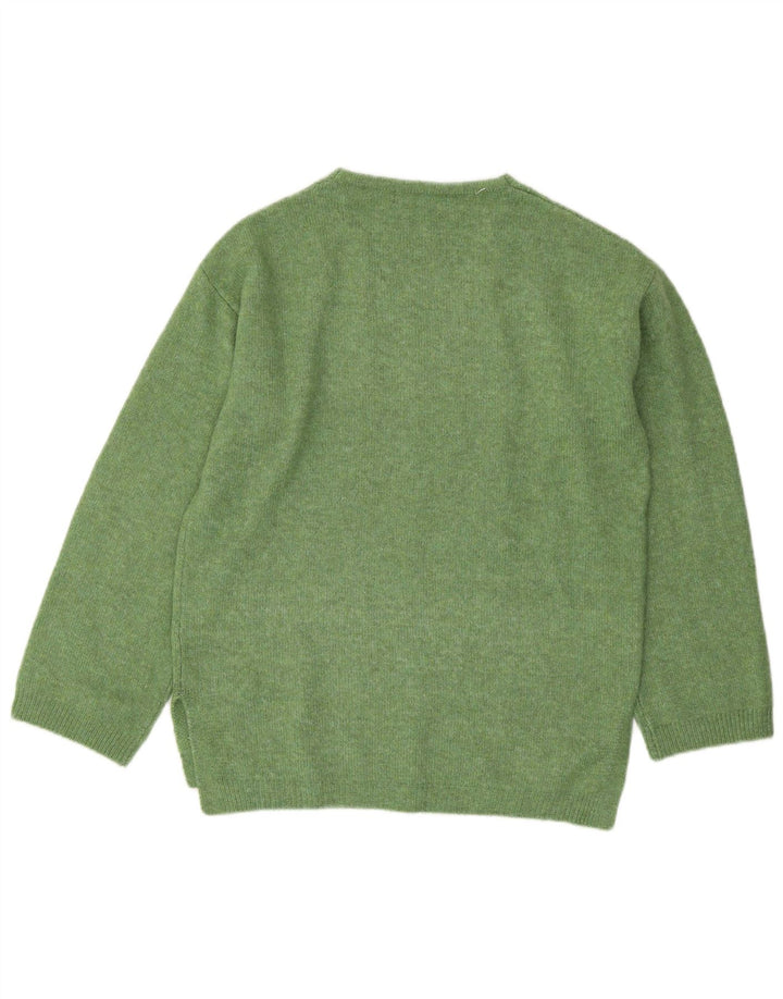 Marks & Spencer Womens Oversized V-Neck Jumper Sweater UK 10 Small Green