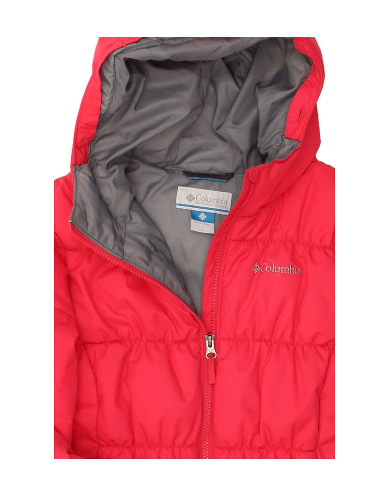 COLUMBIA Girls Hooded Padded Jacket 13-14 Years Large Pink Polyester | Vintage Columbia | Thrift | Second-Hand Columbia | Used Clothing | Messina Hembry 