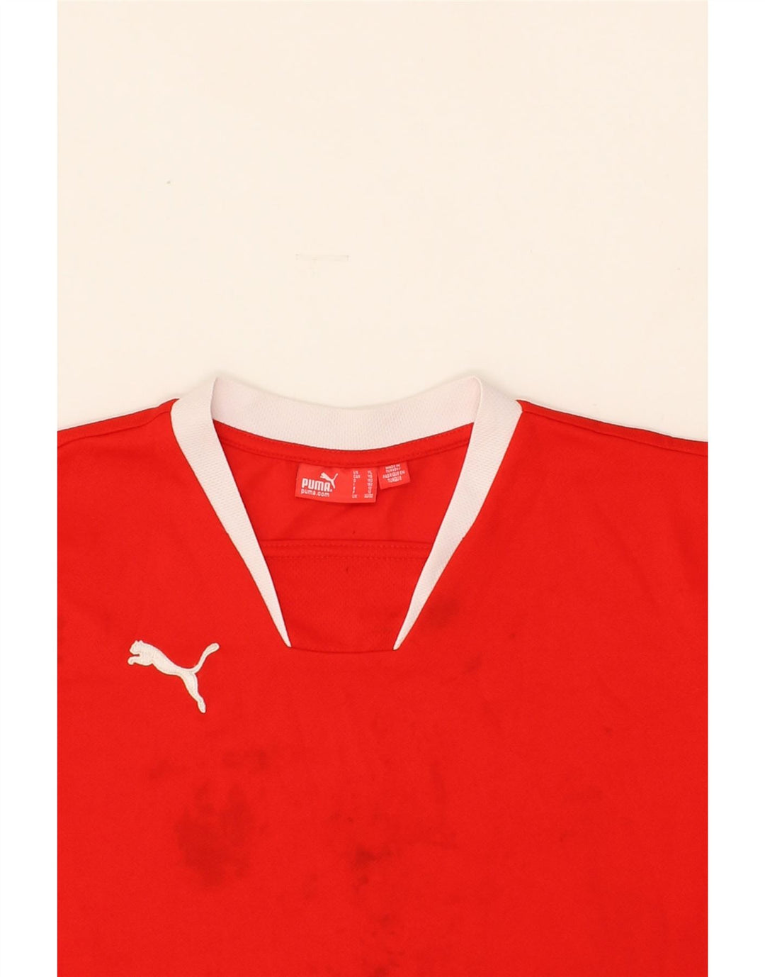 PUMA Boys T-Shirt Top 11-12 Years Large Red Polyester Vintage Puma and Second-Hand Puma from Messina Hembry 