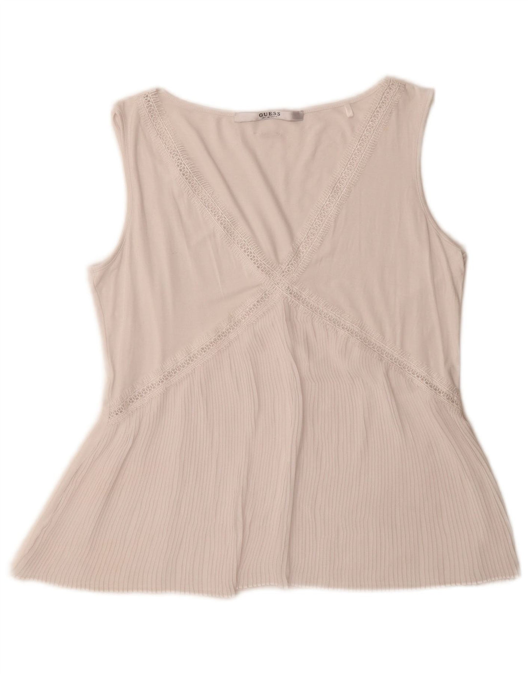 Guess Womens Sleeveless Blouse Top UK 12 Medium White