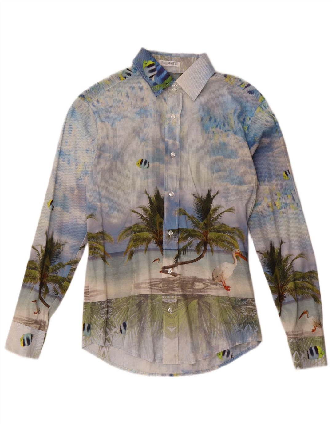 Naracamicee Mens Graphic Shirt XS Blue Hawaiian